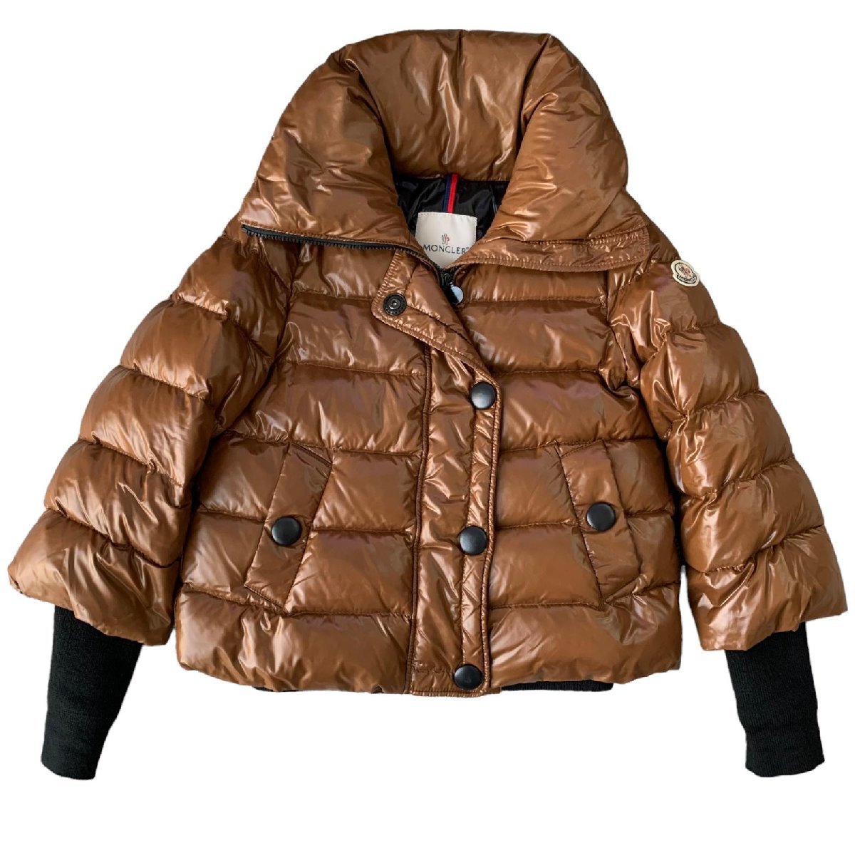 MONCLER ゴールド ショートダウン サイズ1 中古品 ジャケット/アウター