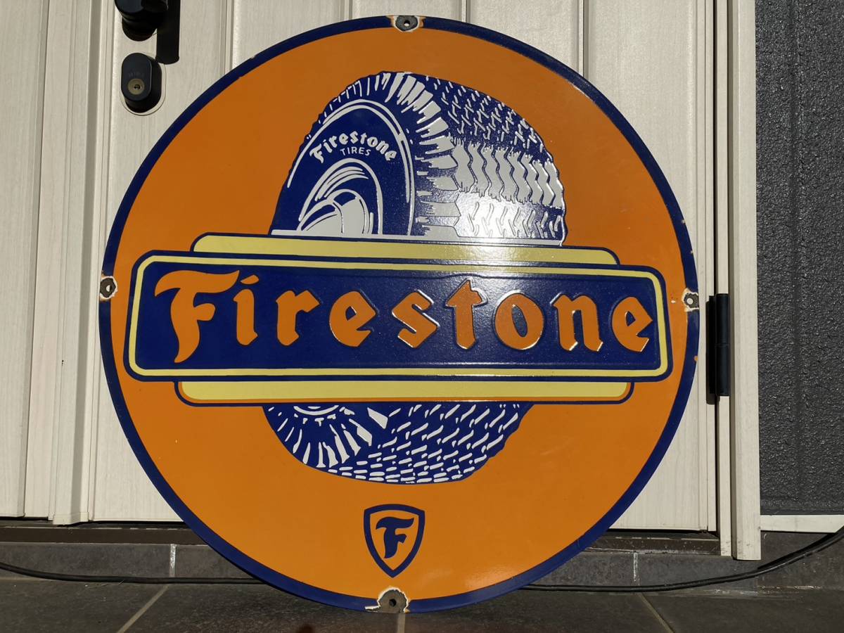 ビンテージ 看板 Firestone ファイヤーストーン 1930年代 seven-health.com