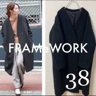 希少/】金子綾×FRAMeWORK 起毛レオパードロングコート-