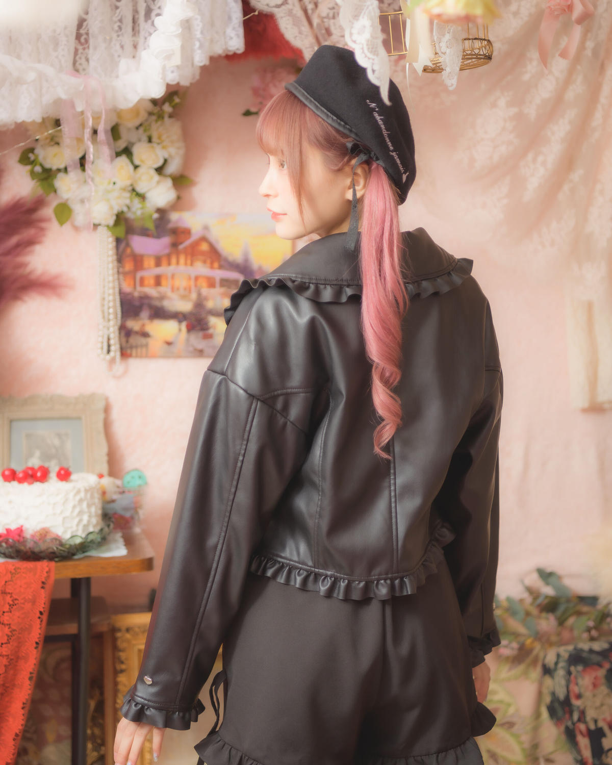 pium ラブリールーズレザージャケット