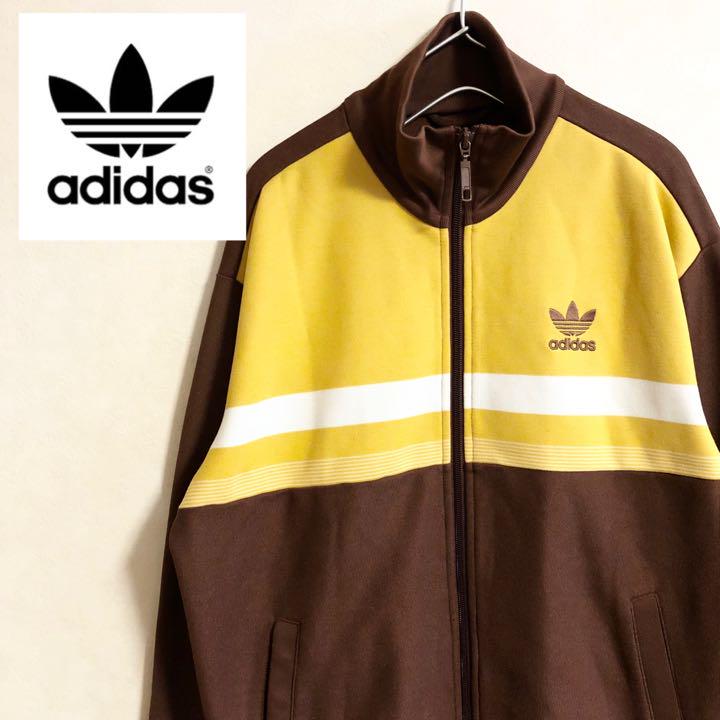 adidas アディダス セットアップ ジャージ ブラウン イエロー 茶色