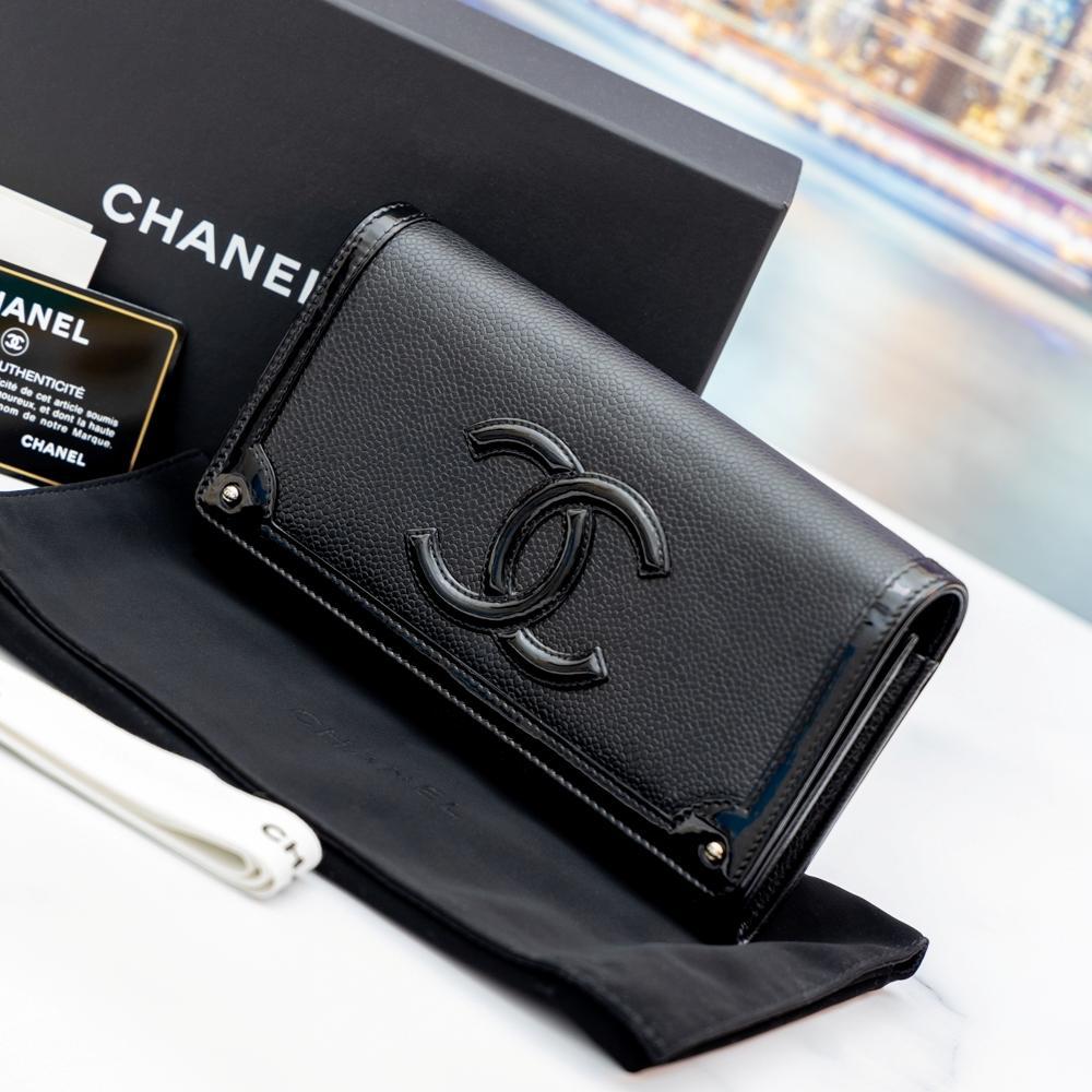 紺×赤 CHANEL 一度使用のみ クラッチバッグ ココマーク 総柄 ポーチ