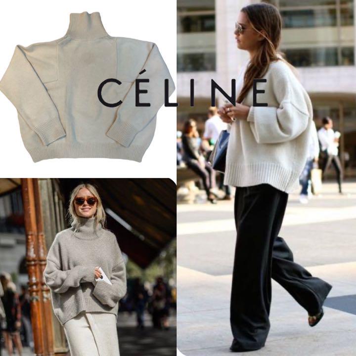 くすみ水色 Celine セリーヌ フィービー モヘア ミンク ニット