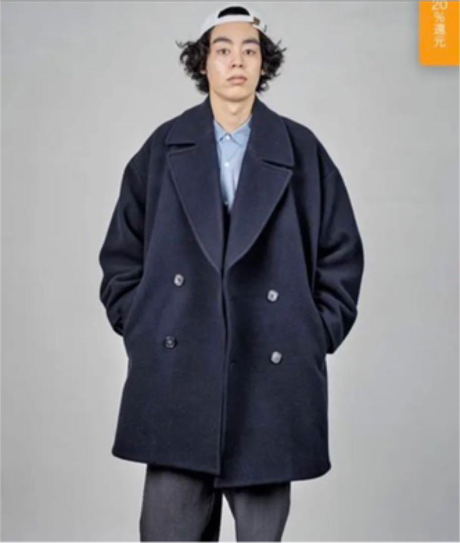 直売卸売り un by tomomi kishita double coat M navy www