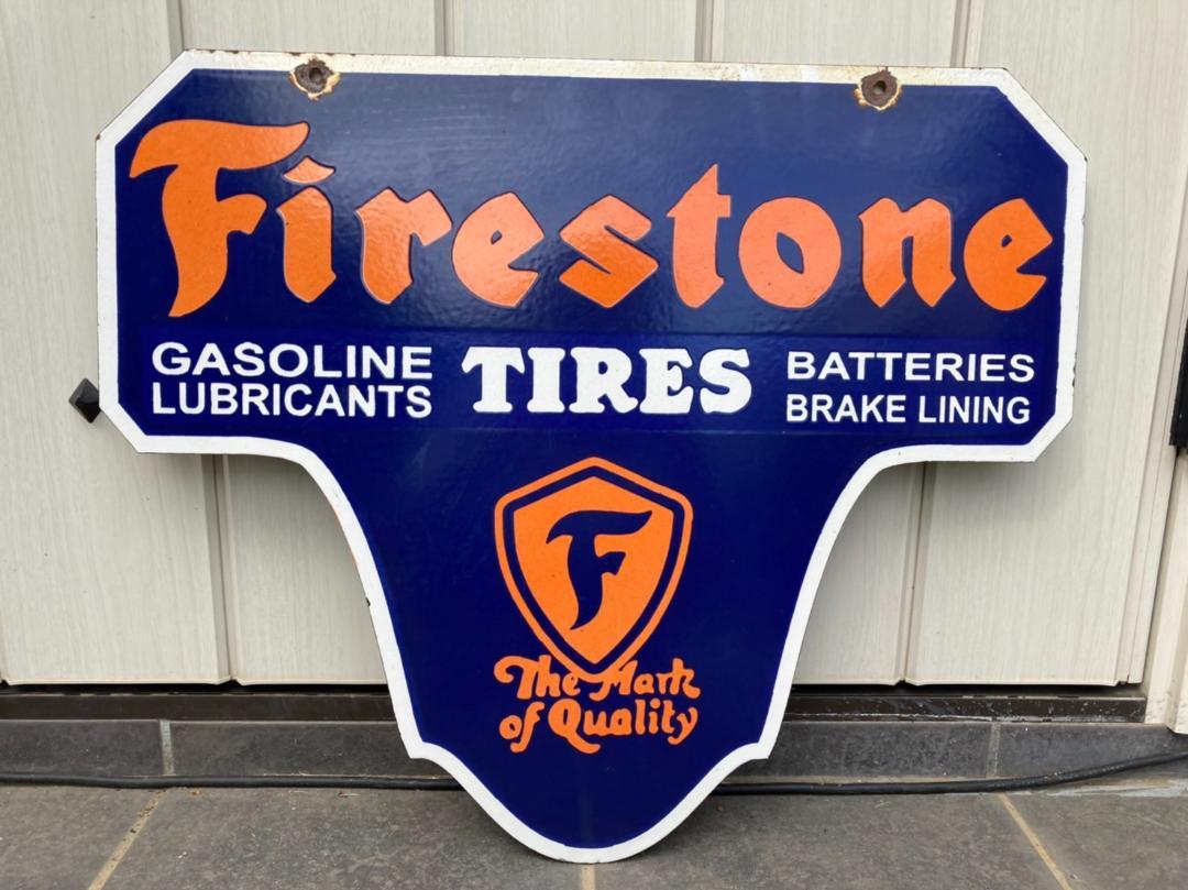 ビンテージ 看板 Firestone ファイヤーストーン 1930年代 seven-health.com