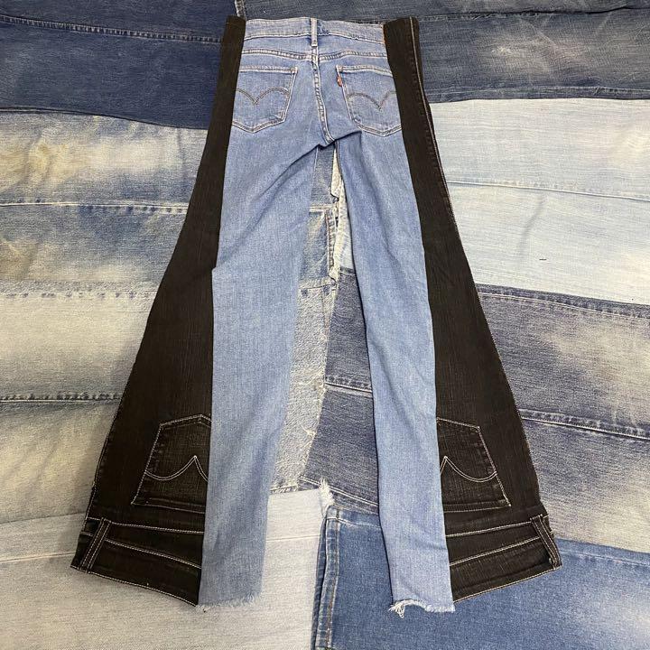 ブリーチ リメイク ドッキングデニム 再構築 フレアパンツ Lee＋LEVI'S-