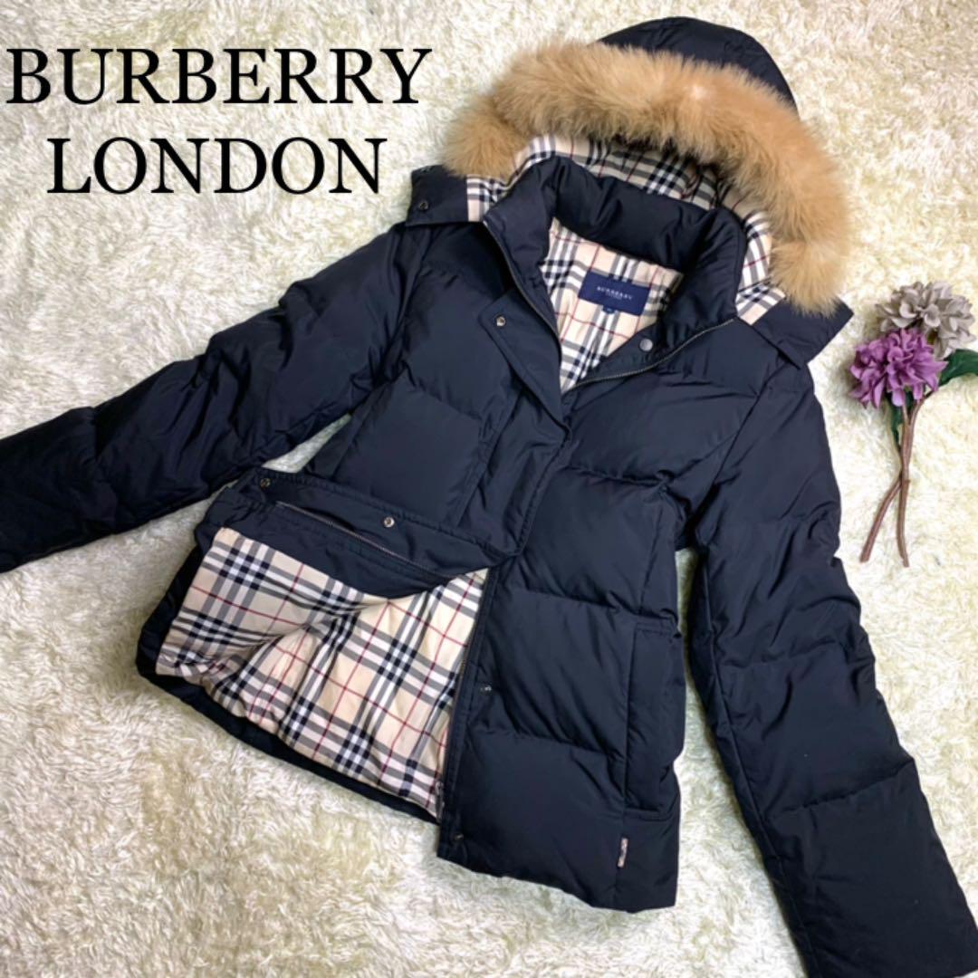 大幅値下げ BURBERRY バーバリー ファー付きロングコート ブラック