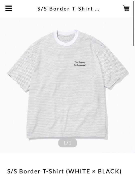 ennoy S/S Border T-Shirt  BROWN × WHITE