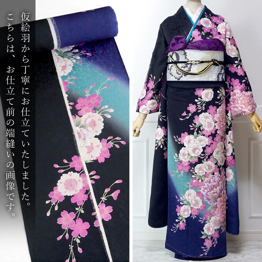 振袖 セット 仕立上り 京友禅 花御所車 牡丹 袋帯 長襦袢 最安 www.m 