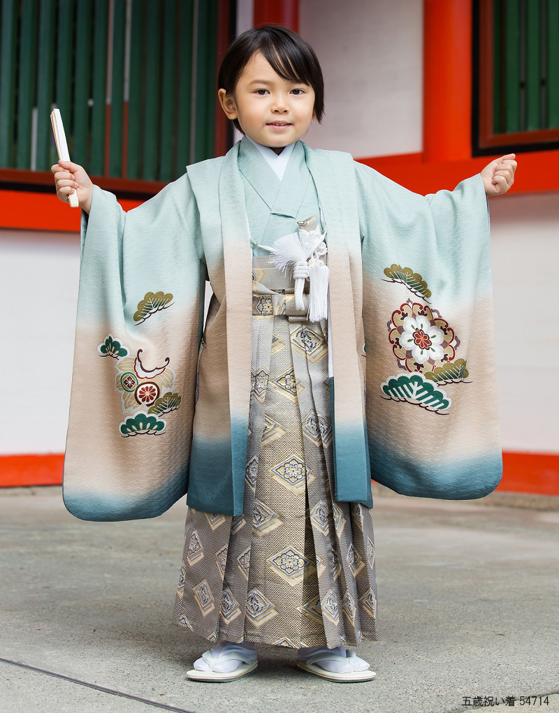 100%新品高品質 七五三 五歳 男児 正絹 羽織袴フルセット 濃紺 手染 袴